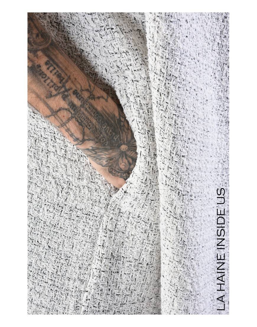 La haine inside us 4M LW676 CARDIGAN UNISEX U Bianco Prezzo di fabbrica