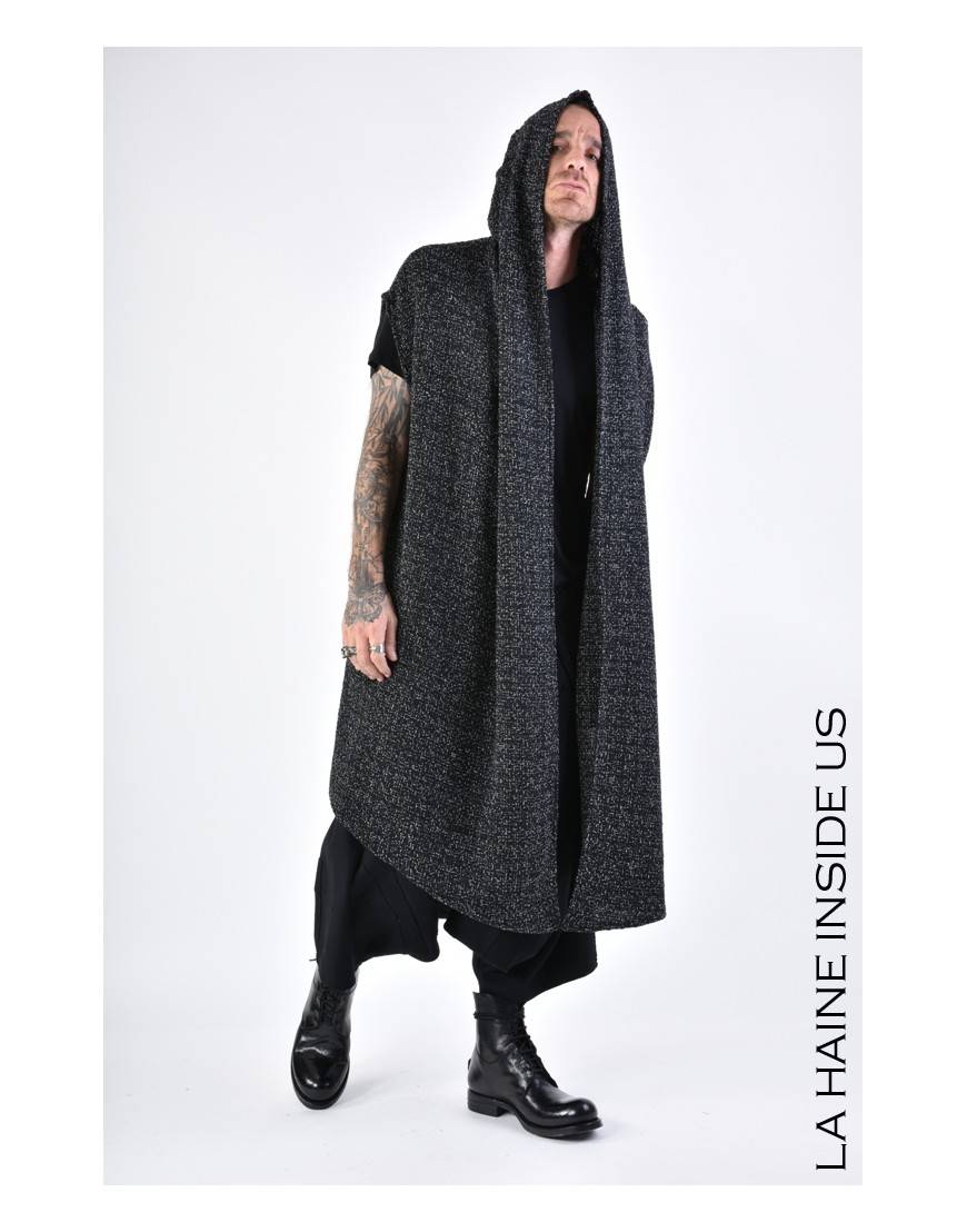La haine inside us 4M LW676 CARDIGAN UNISEX U Nero Offerta speciale