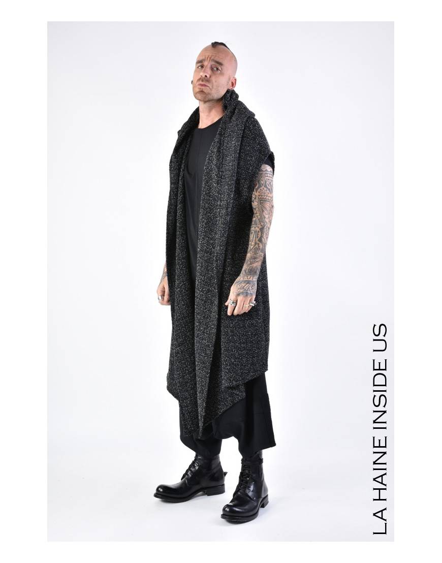 La haine inside us 4M LW676 CARDIGAN UNISEX U Nero Offerta speciale