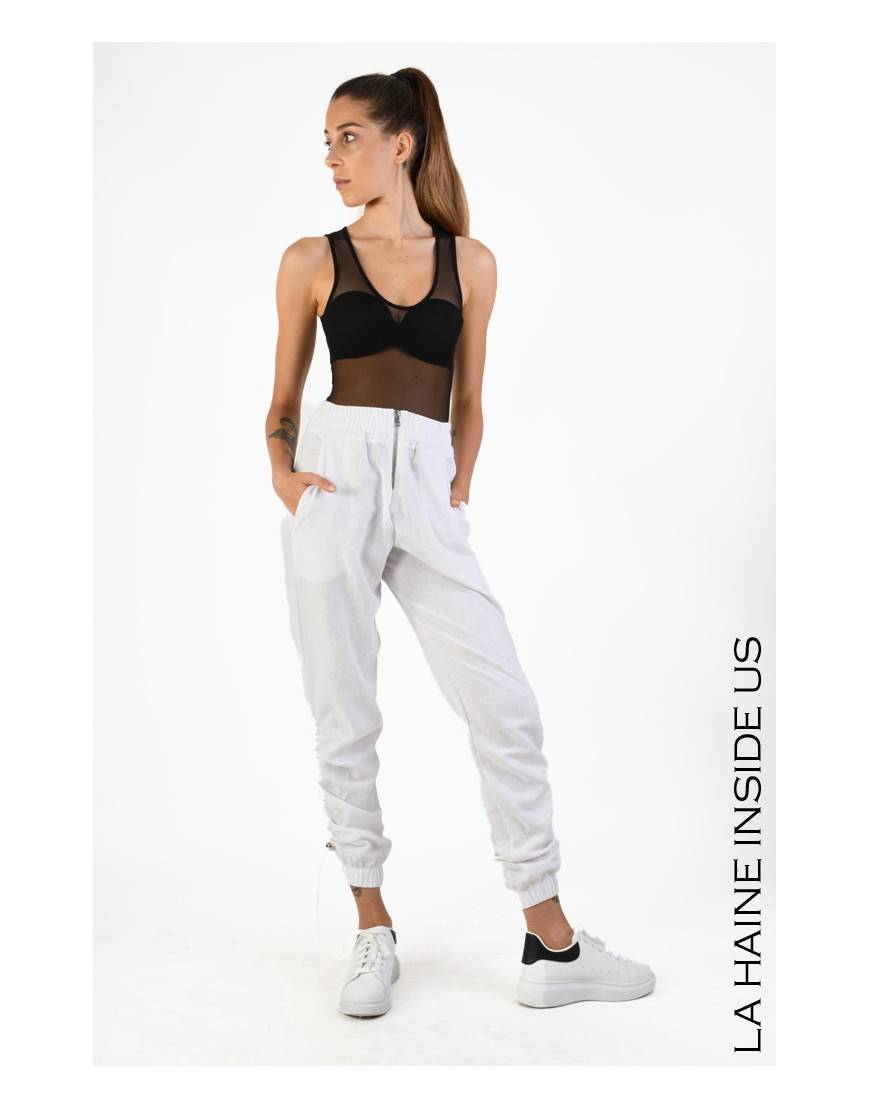 La haine inside us 4M LW755 PANTALONE Bianco Vendite stagionali