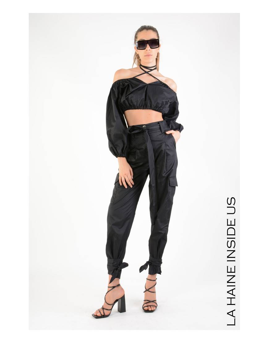 La haine inside us 4R LW709 PANTALONE Nero Prezzo basso