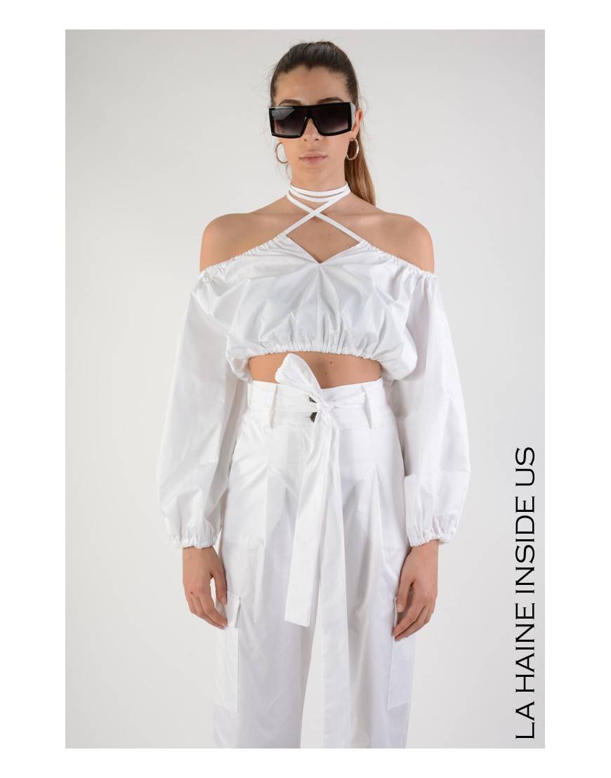 La haine inside us 4R LW710 TOP CROP Bianco Super Saving Price