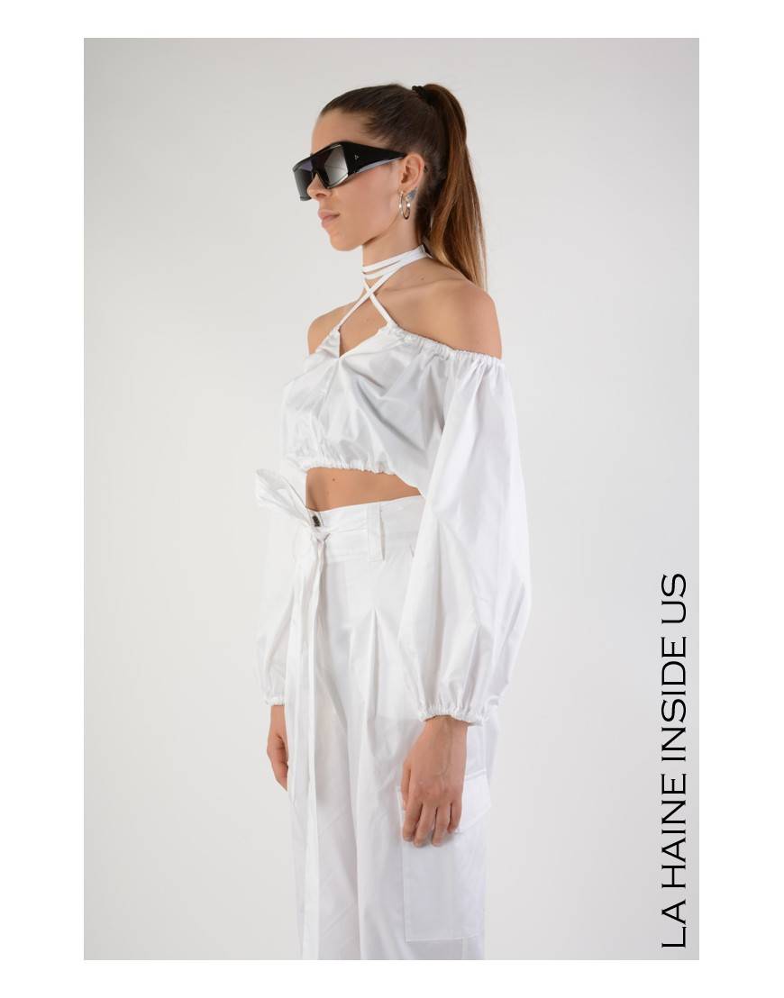 La haine inside us 4R LW710 TOP CROP Bianco Super Saving Price