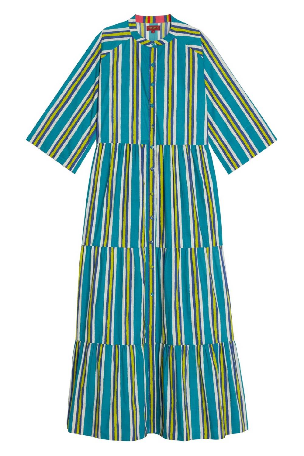 Lisa Corti abito rambagh crazy stripes peacock Nuova