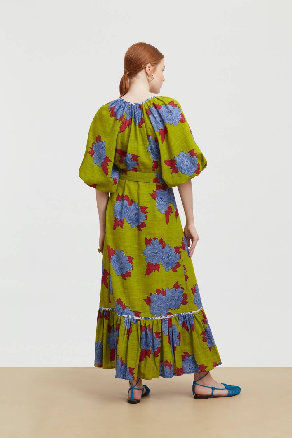 Lisa Corti abito mandili abhanery peony acid green 2025