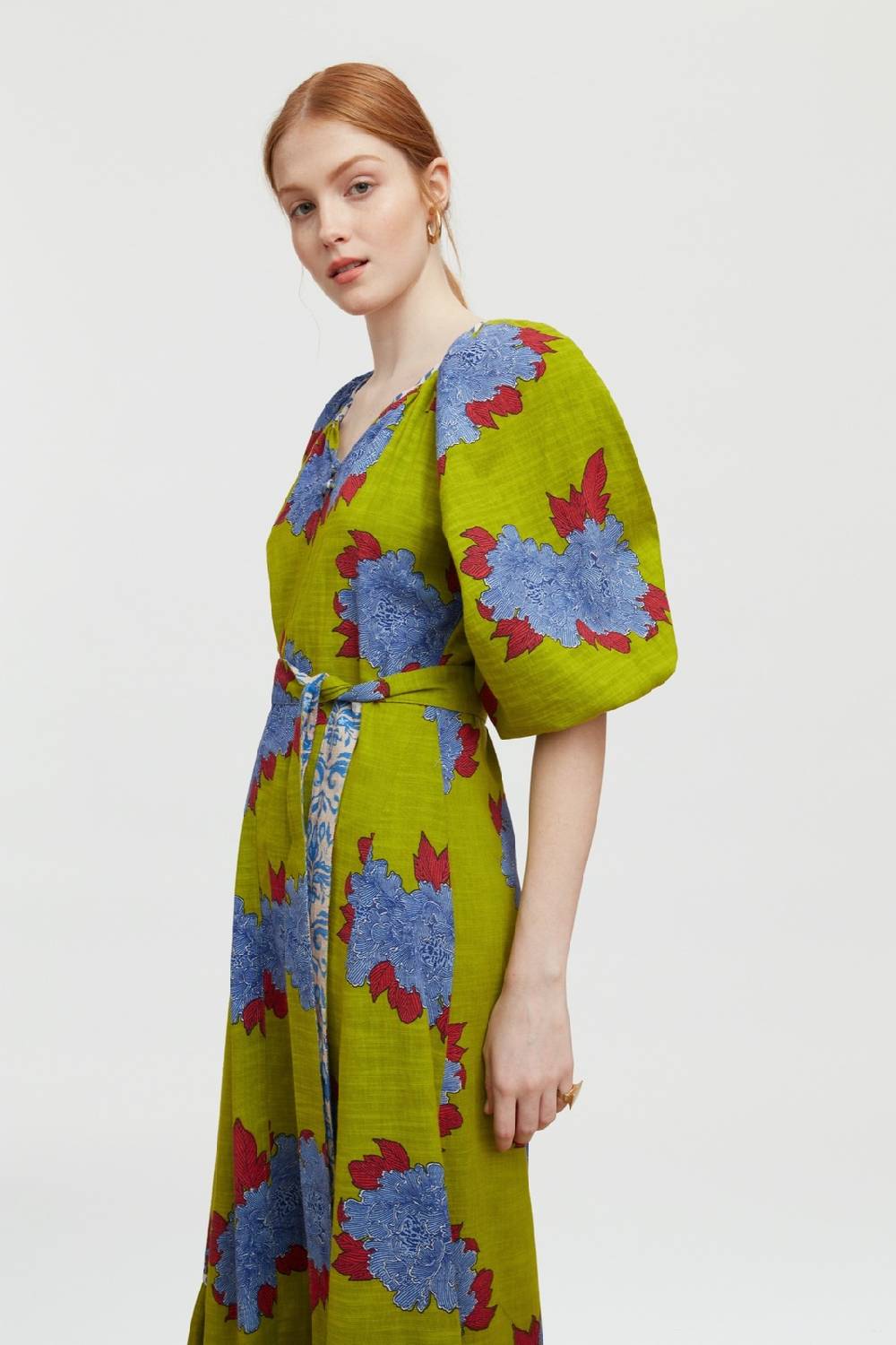Lisa Corti abito mandili abhanery peony acid green 2025