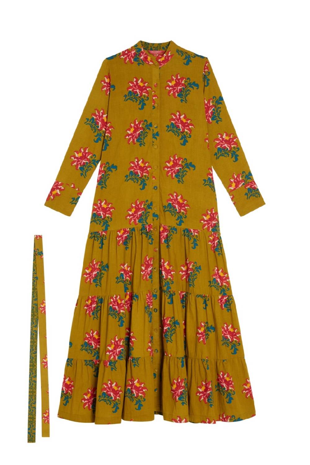 Lisa Corti abito tulsi tangeri rose olive green Nuovo