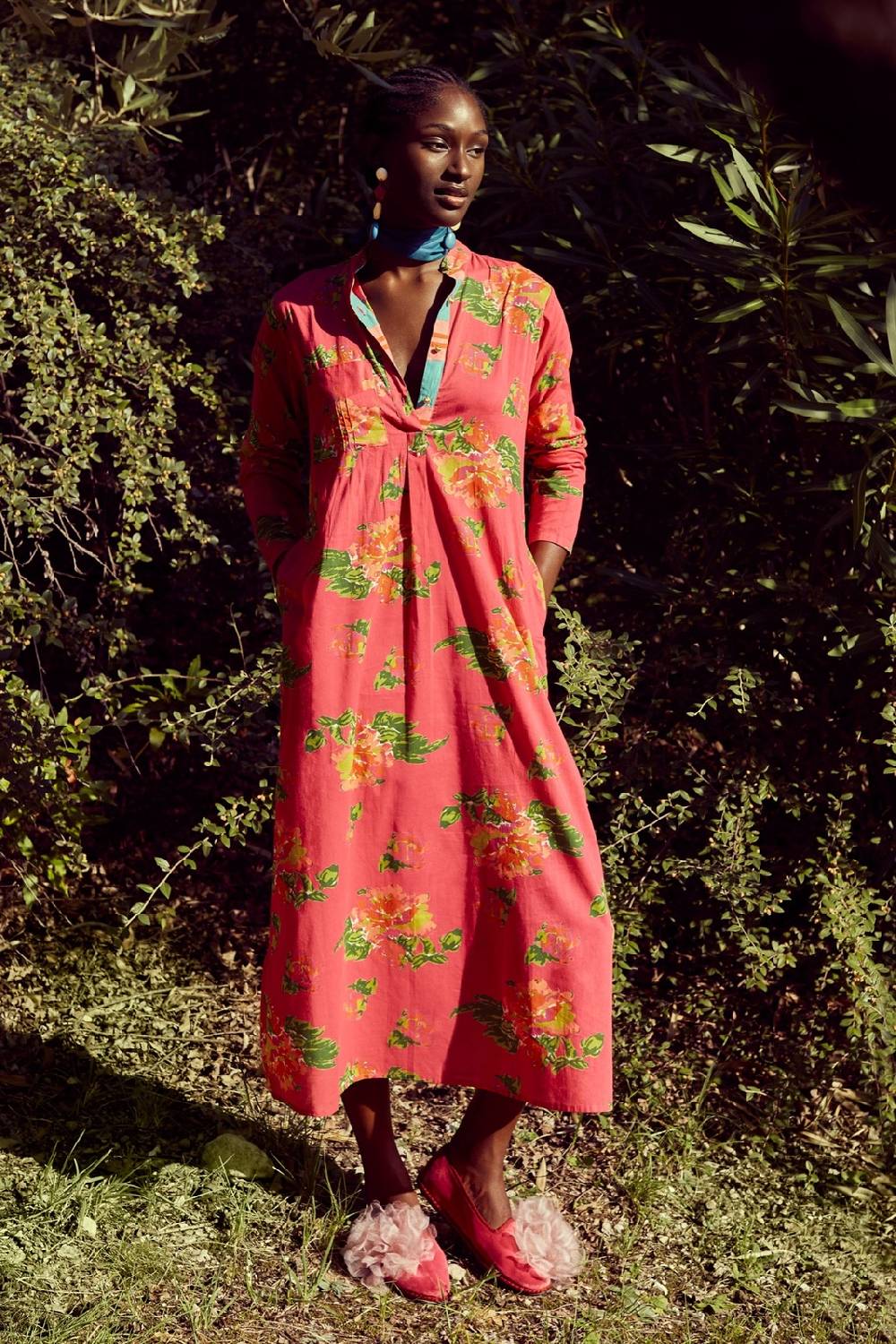 Lisa Corti kurta lunga azhar flower fuxia Qualità Garantita