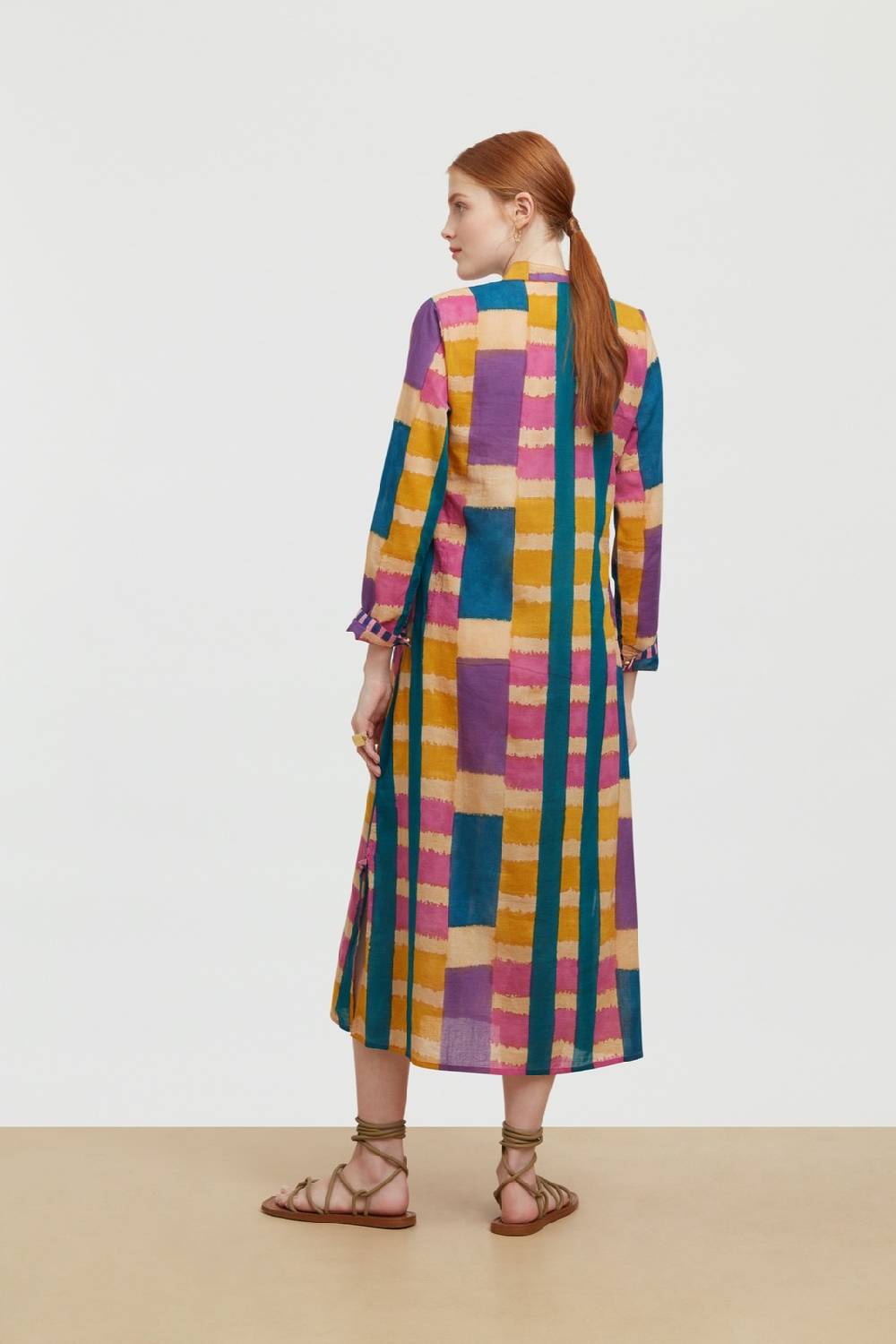 Lisa Corti kurta lunga aperta ankara mustard Negozi Online