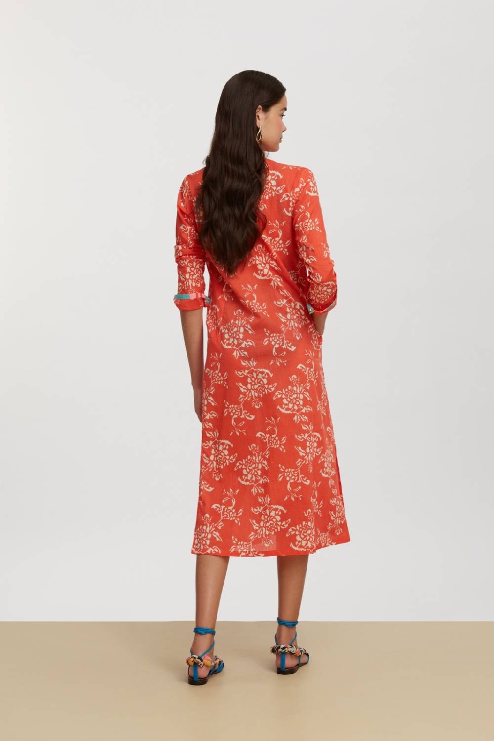 Lisa Corti kurta lunga aperta kandem design coral Acquista Ora