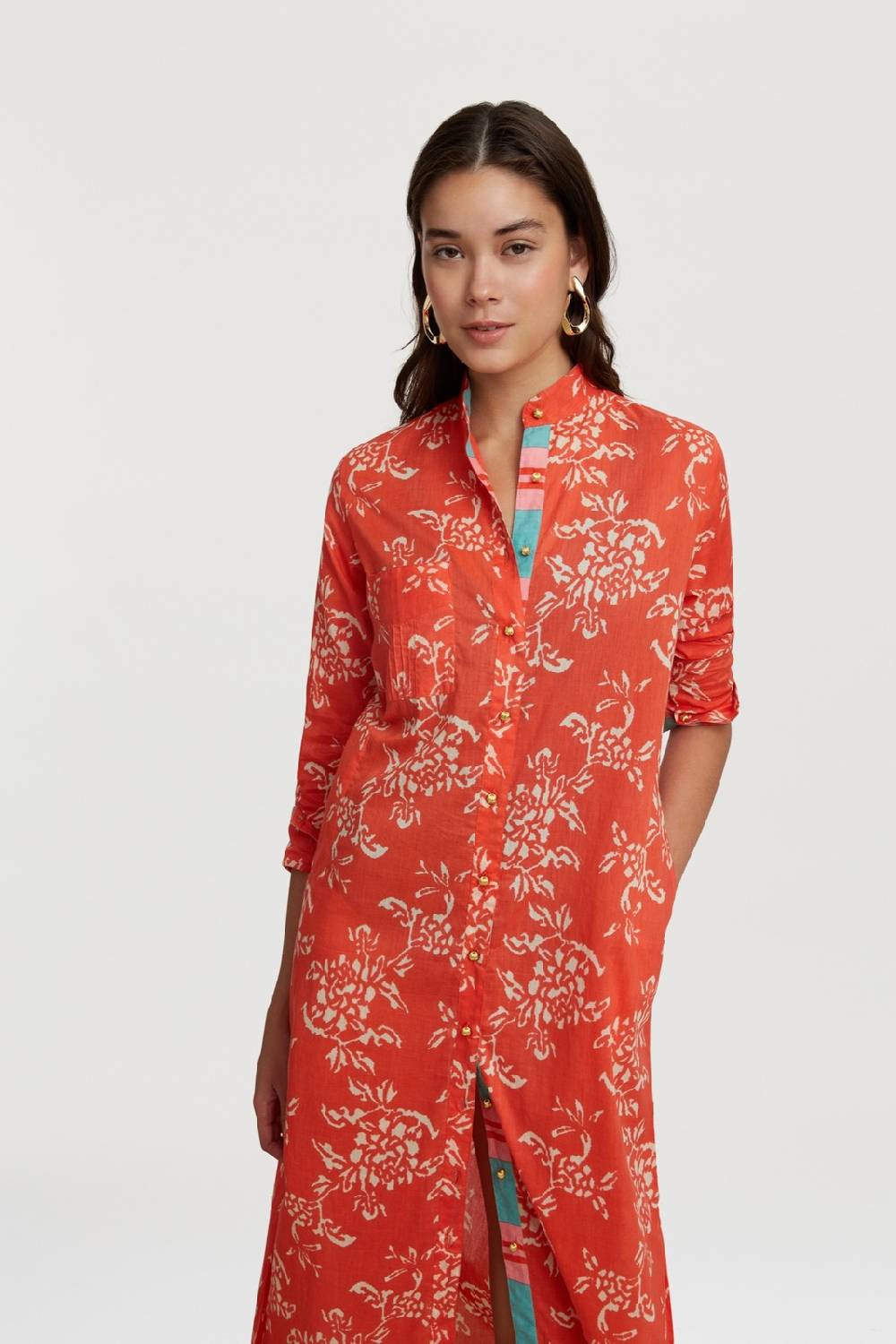 Lisa Corti kurta lunga aperta kandem design coral Acquista Ora