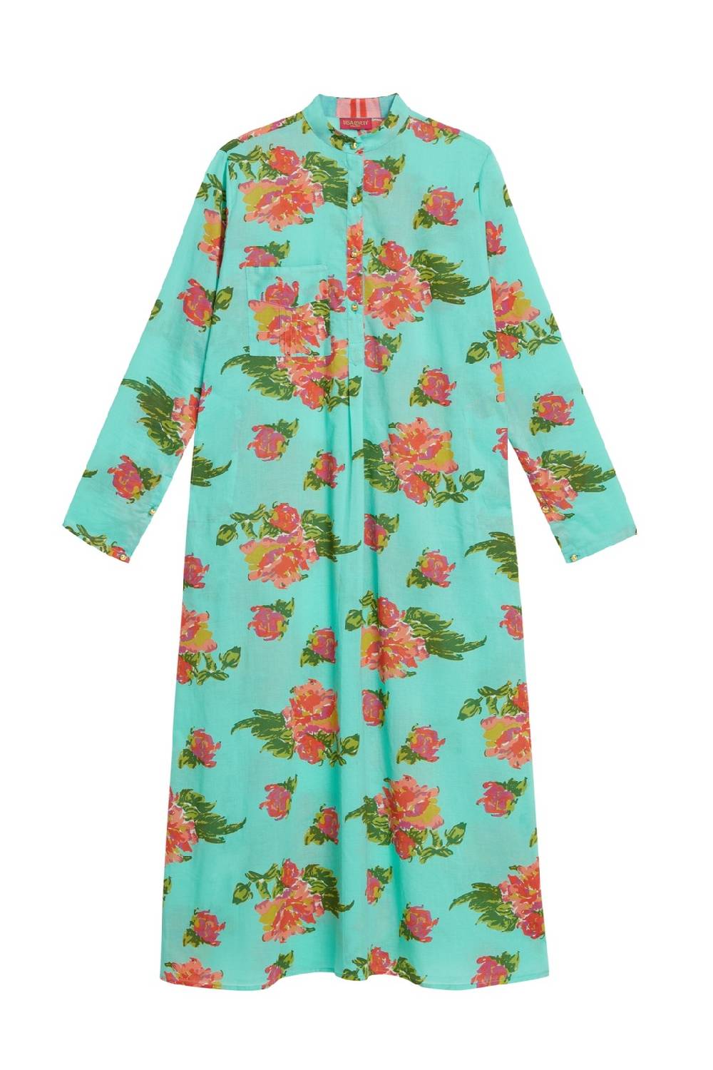 Lisa Corti kurta lunga azhar flower aqua Consegna Veloce