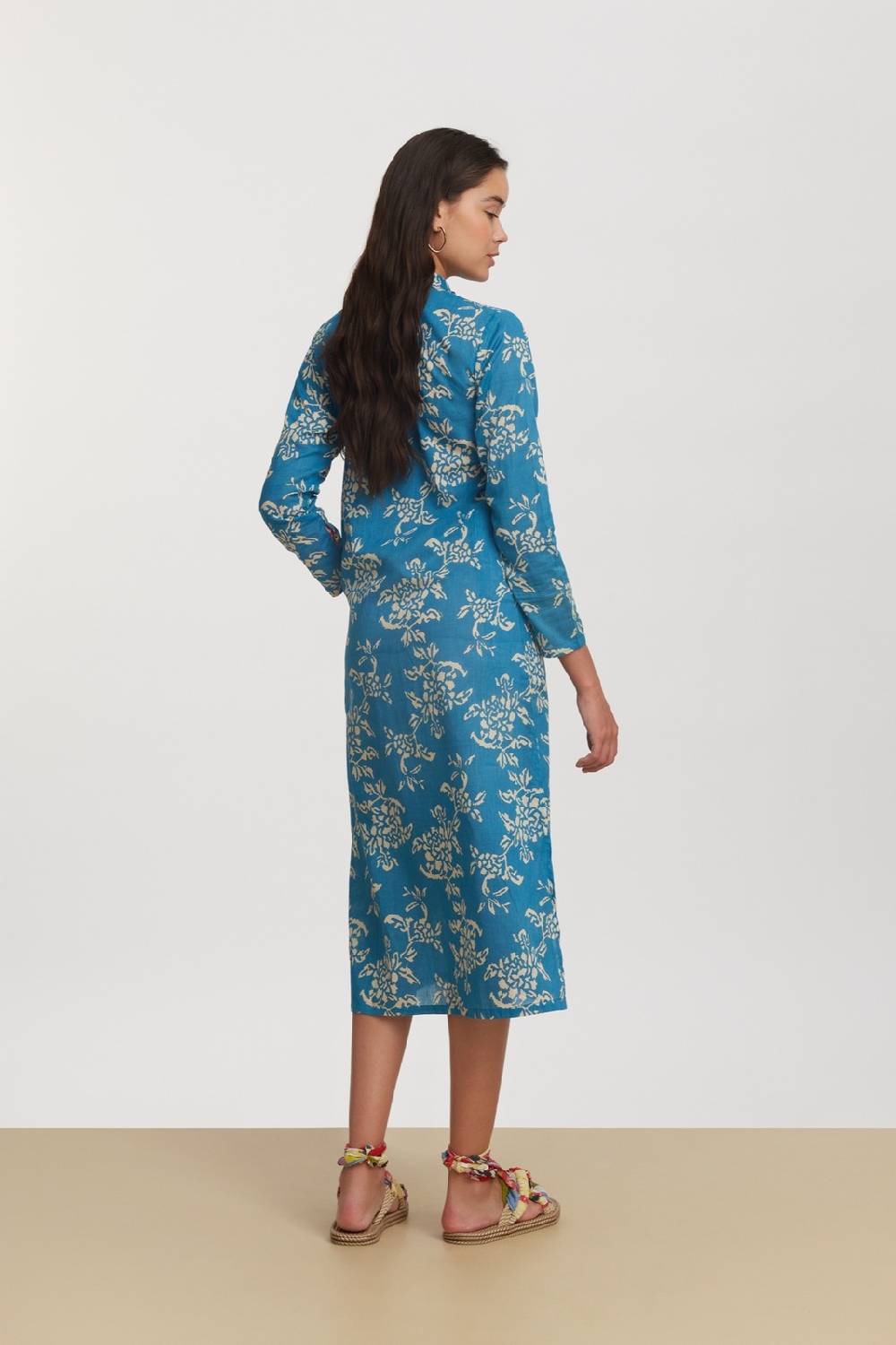 Lisa Corti kurta lunga aperta kandem design turquoise Promozione Limitata