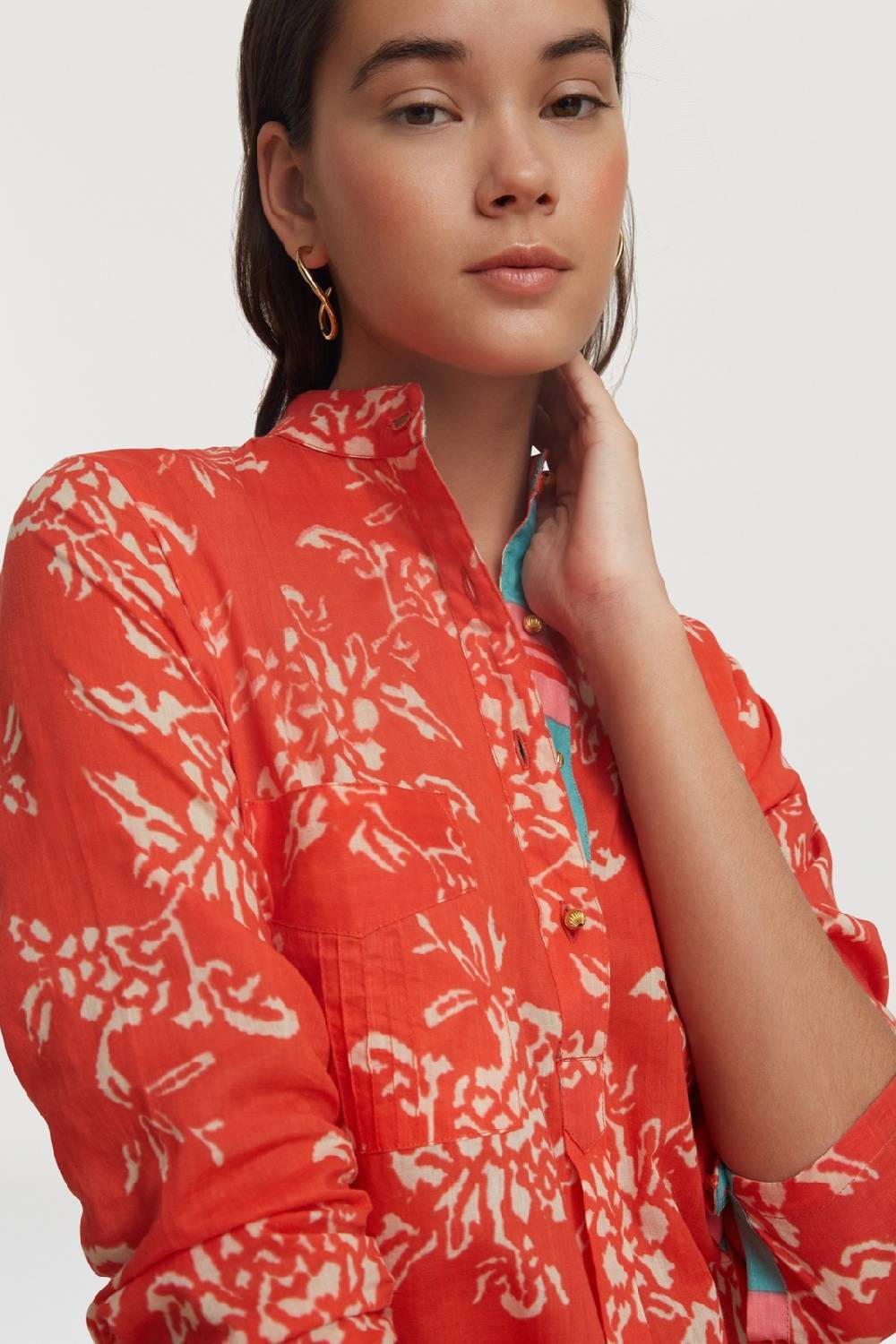 Lisa Corti kurta lunga kandem design coral Fino Al -60%