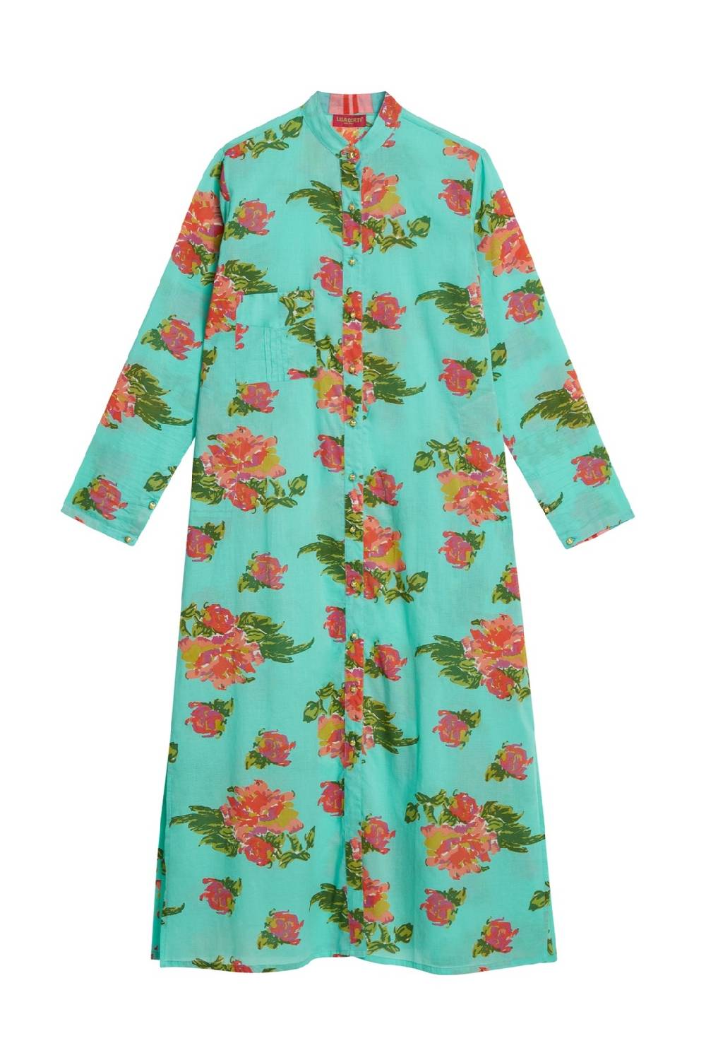 Lisa Corti kurta lunga aperta azhar flower aqua Shopping Online