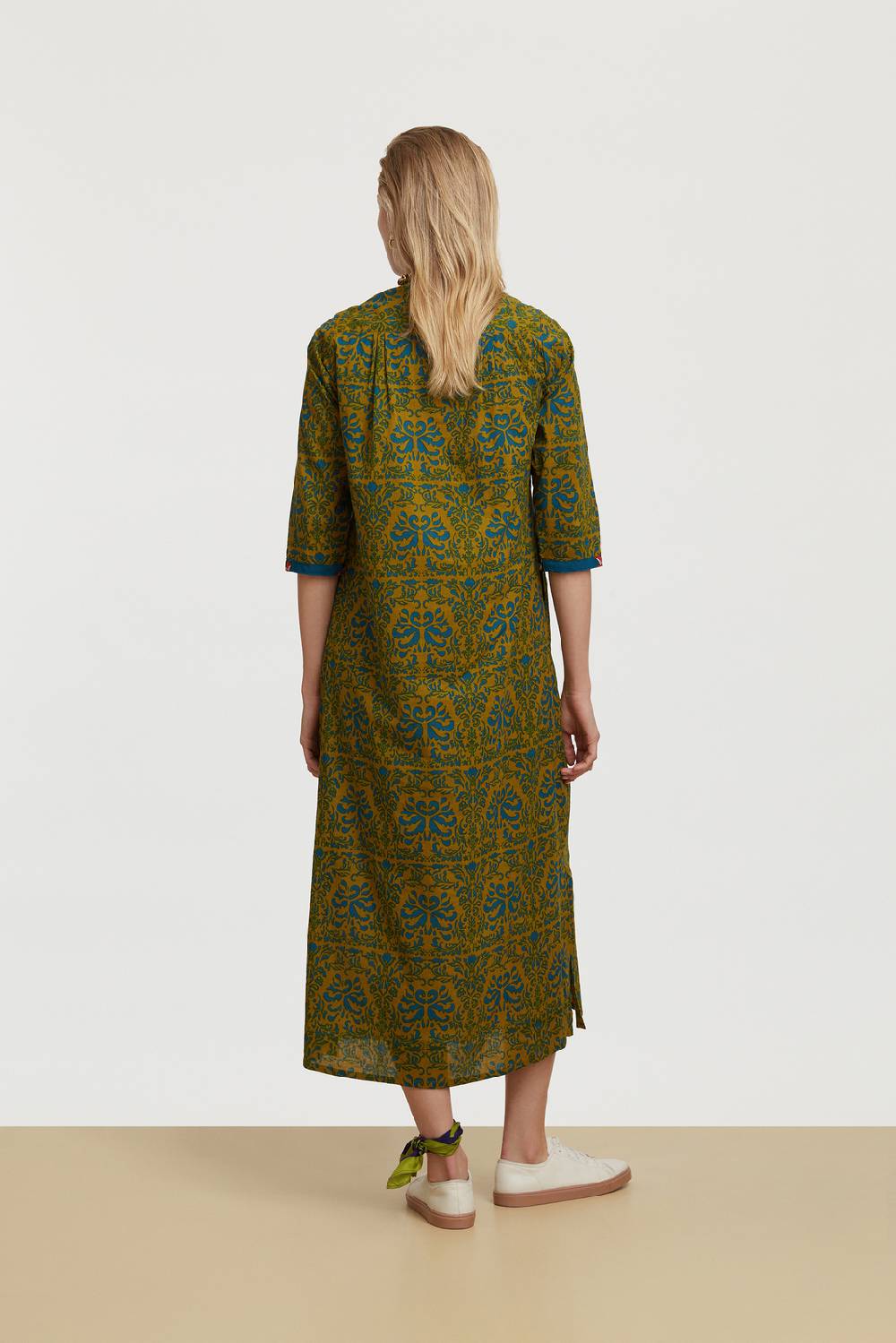 Lisa Corti caftano mirte tangeri damask olive green Sottocosto