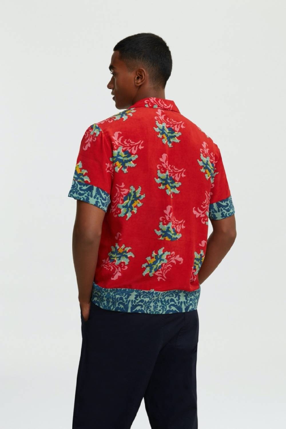 Lisa Corti camicia foulard tangeri flower coral Online