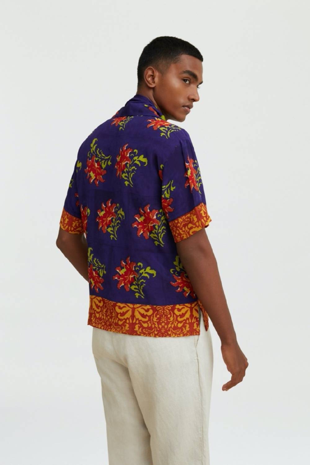 Lisa Corti camicia foulard tangeri flower purple Outlet