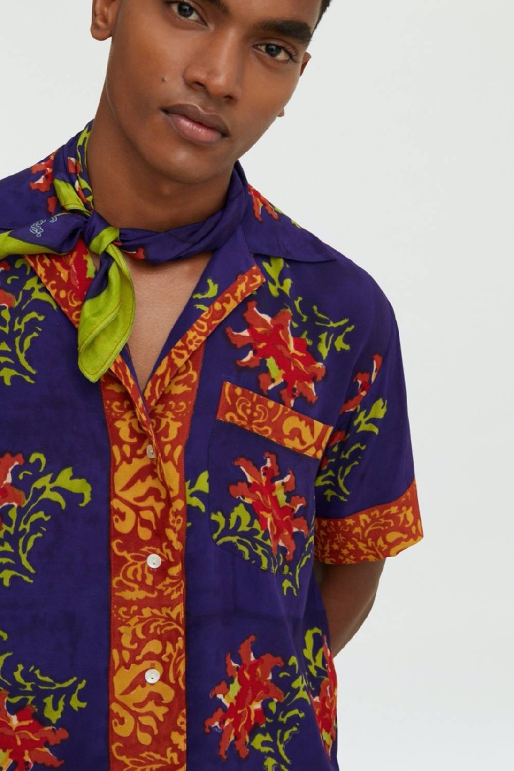 Lisa Corti camicia foulard tangeri flower purple Outlet