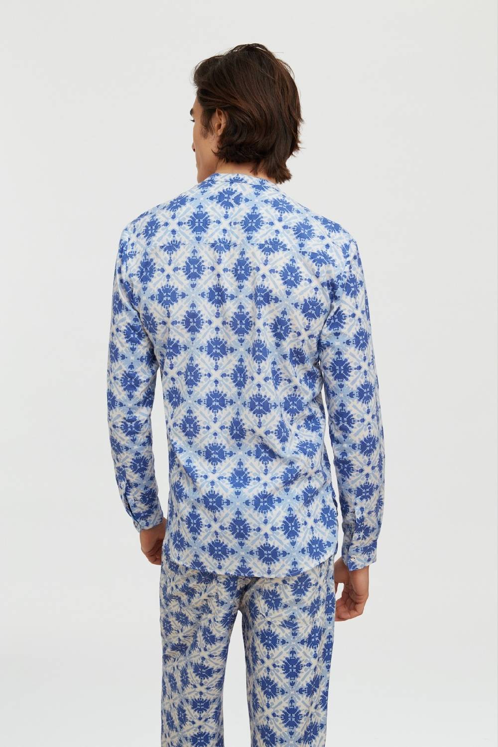 Lisa Corti camicia santorini morocco design blue Nuovo