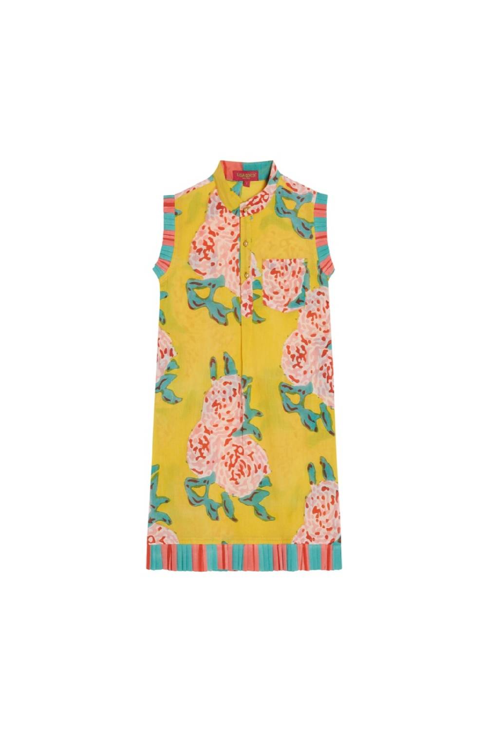 Lisa Corti abito spring bambina leopard flower yellow
