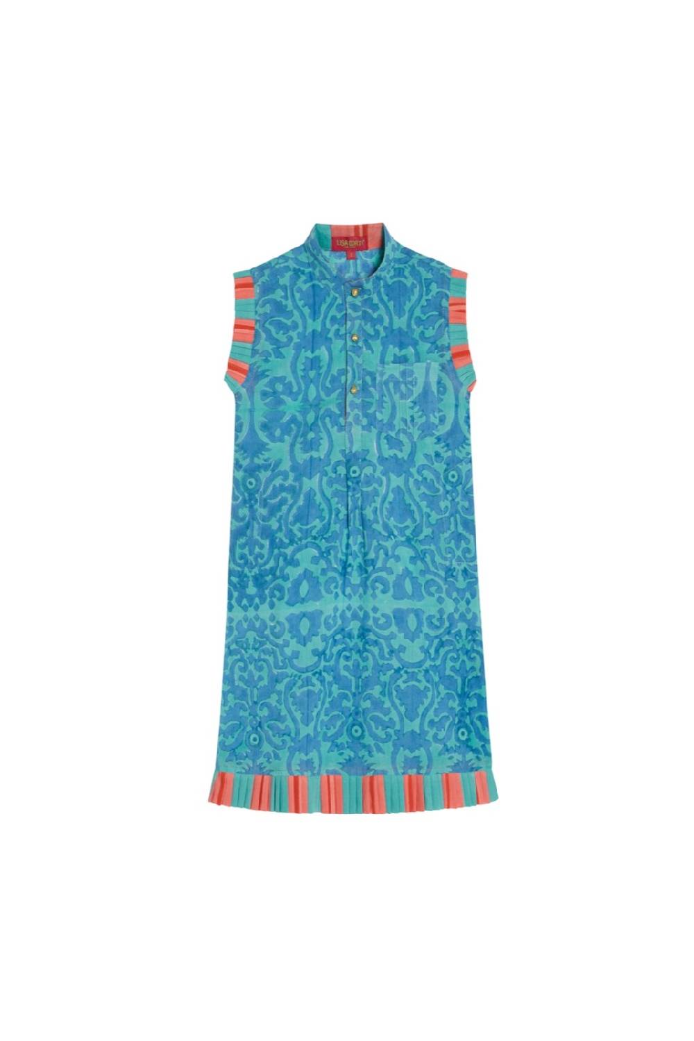 Lisa Corti abito spring bambina damask design blue