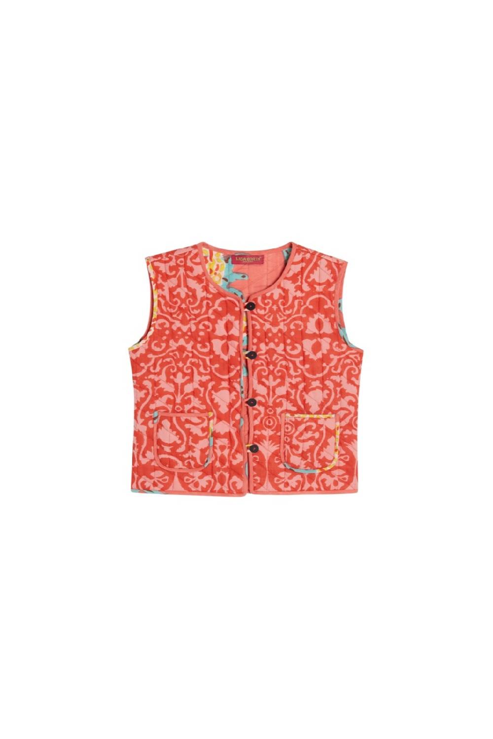 Lisa Corti gilet bambino damask design red Soddisfazione Garantita