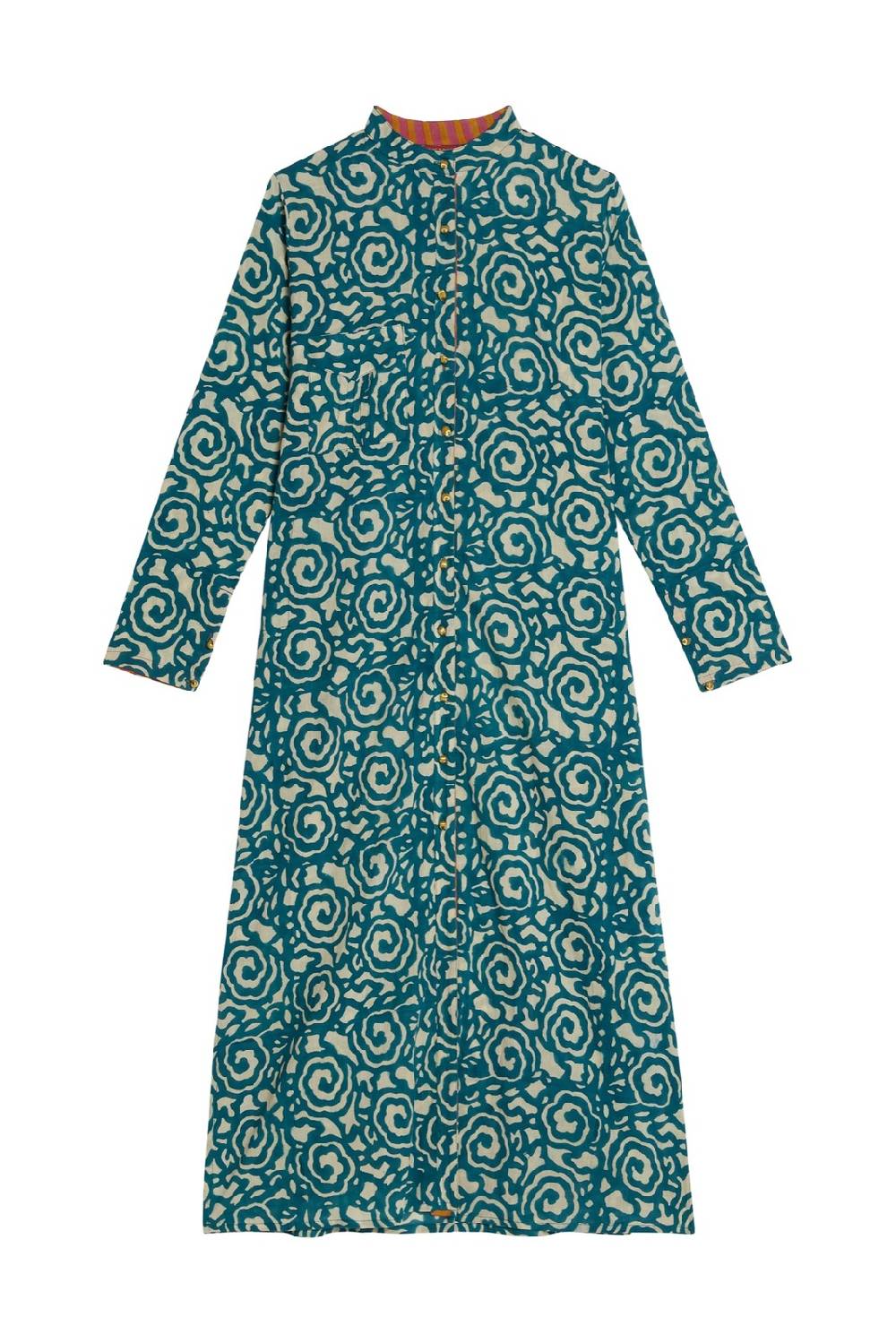Lisa Corti kurta lunga aperta spiral peacock natural Promozione