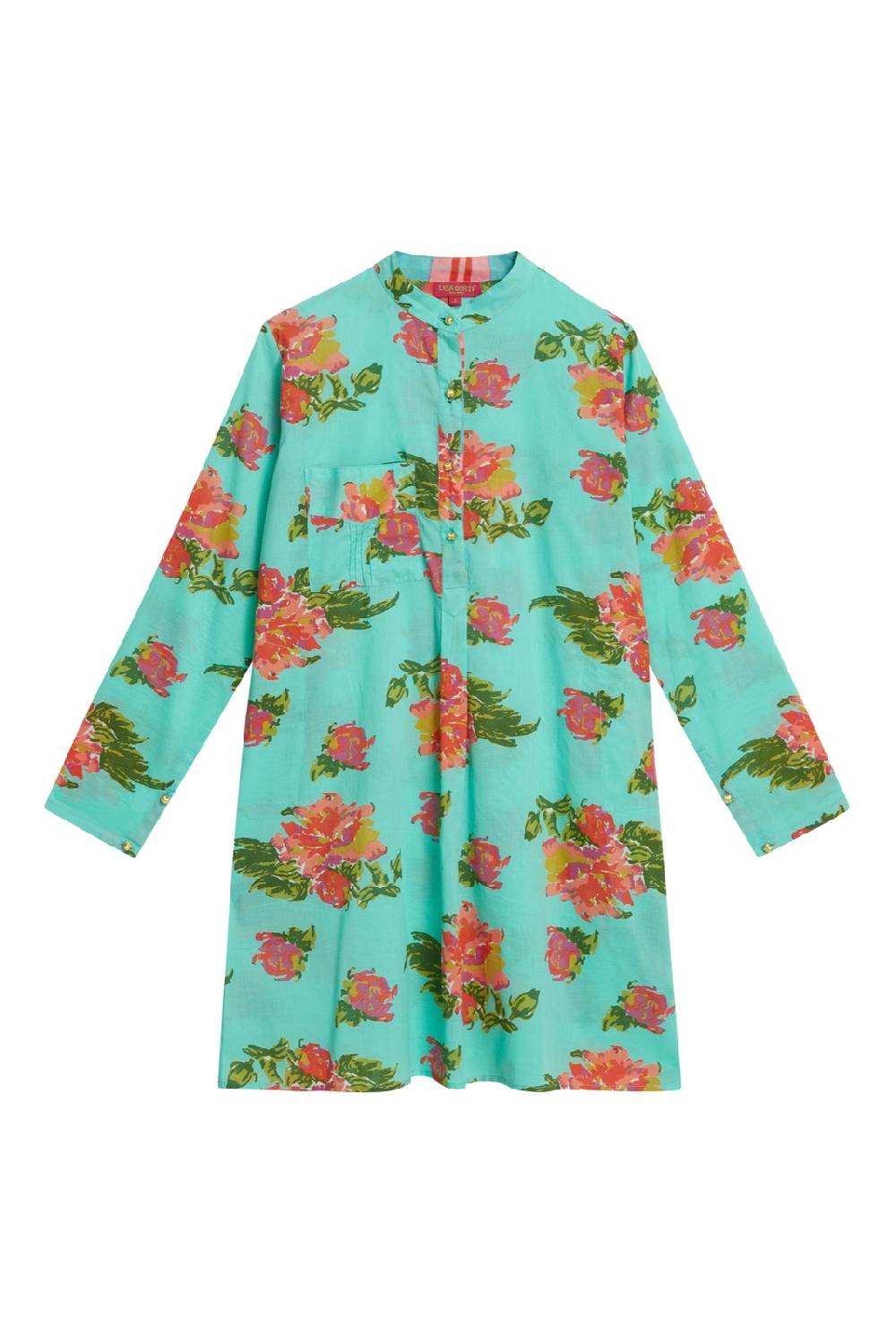 Lisa Corti kurta corta azhar flower aqua Pezzi Unici