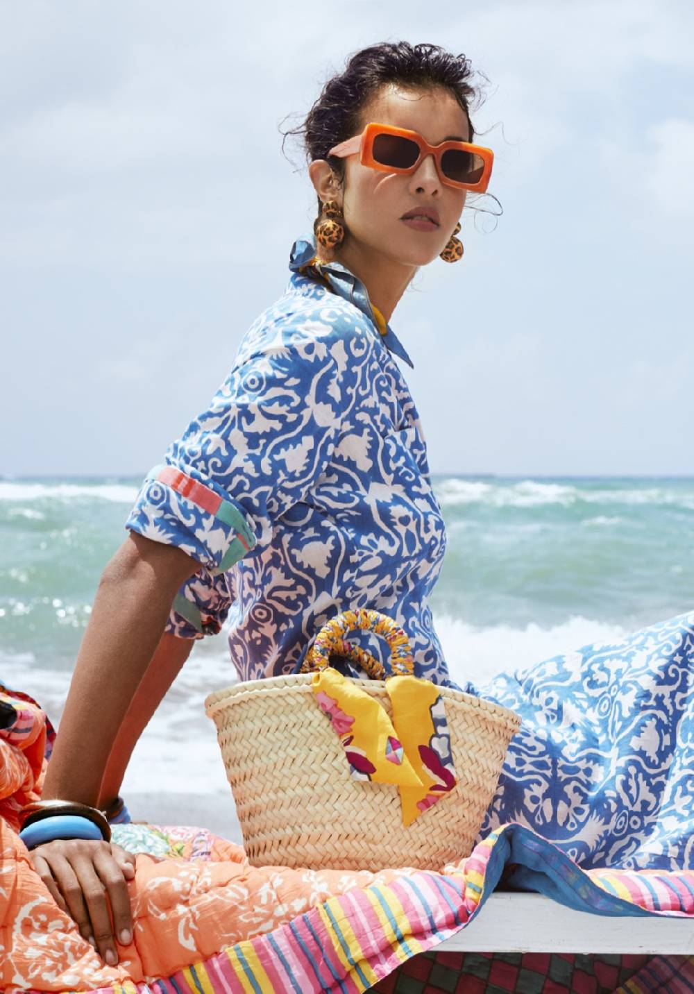 Lisa Corti borsa mercato in paglia oro rebecca de ravenel x lisa corti Negozi Online