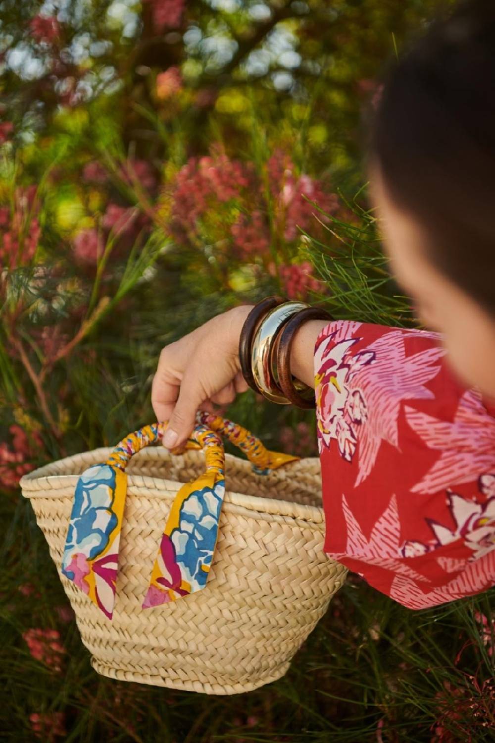 Lisa Corti borsa mercato in paglia oro rebecca de ravenel x lisa corti Negozi Online