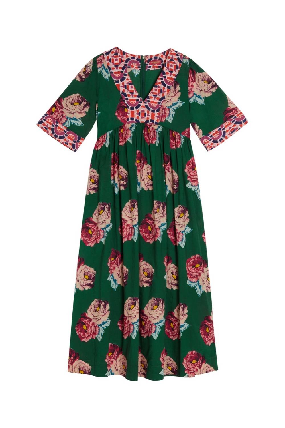 Lisa Corti abito gypsy folk rose green Promozione Limitata