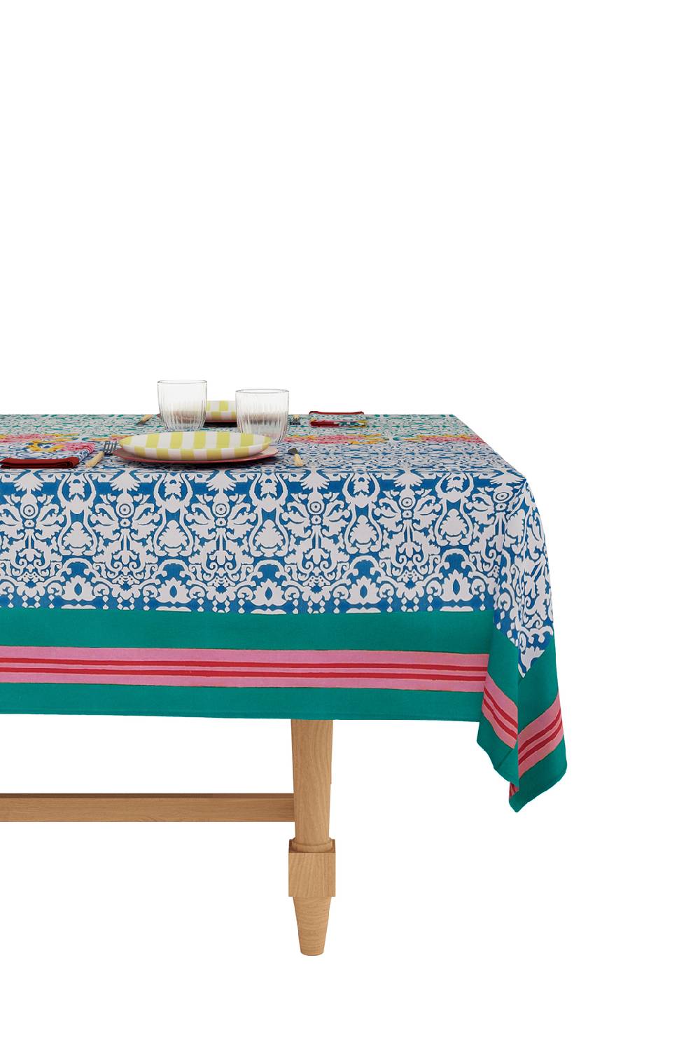 Lisa Corti telo cotone 140x240cm dam dam veronese blue Italia