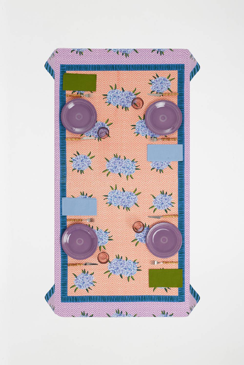 Lisa Corti telo cotone 140x240cm oleander lilac peach In Linea