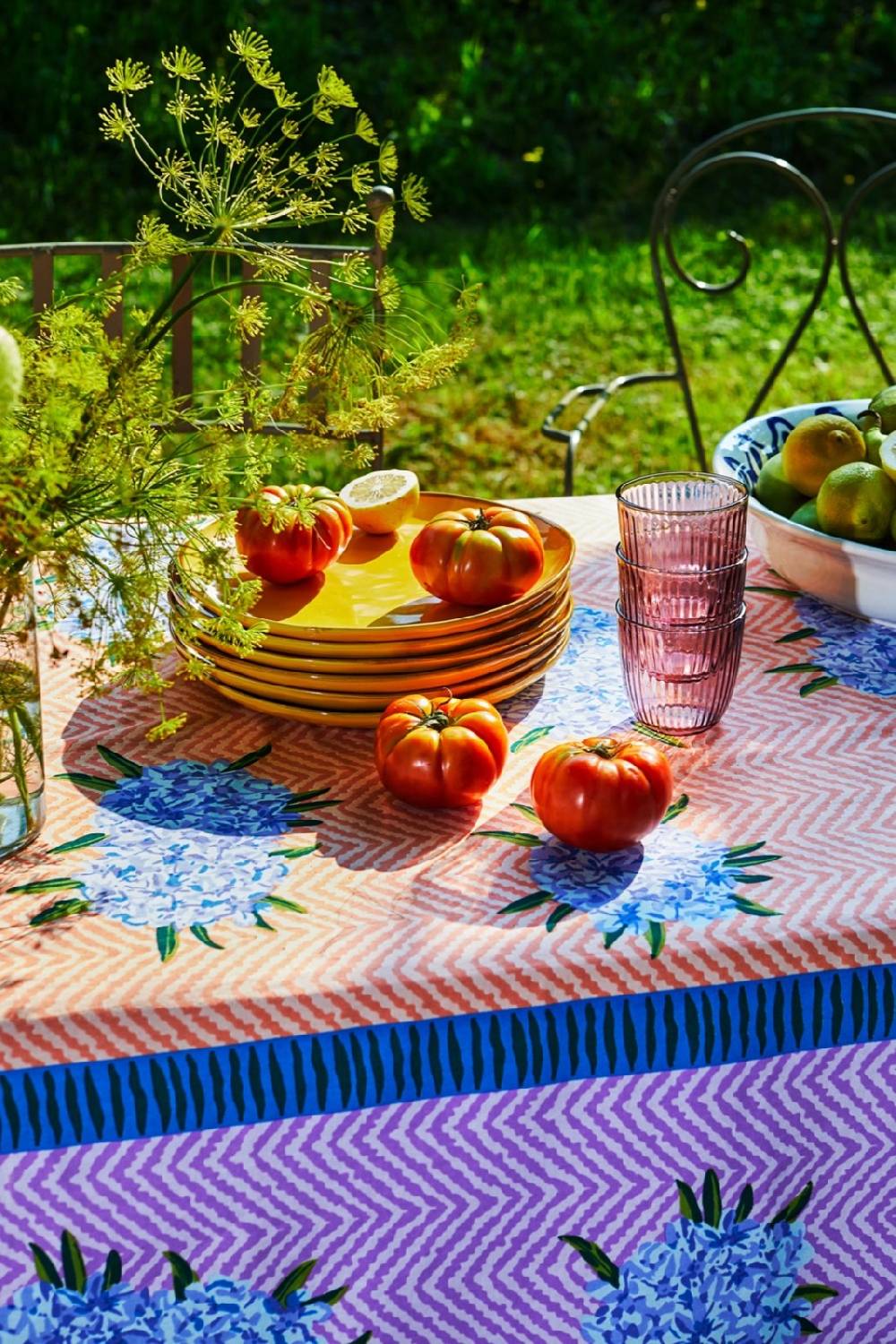 Lisa Corti telo cotone 140x240cm oleander lilac peach In Linea