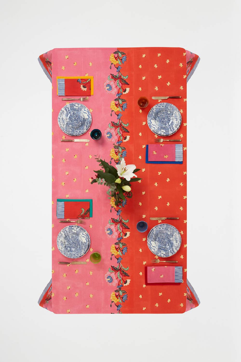 Lisa Corti telo cotone 180x270cm indonesian red rose Spedizione Gratuita