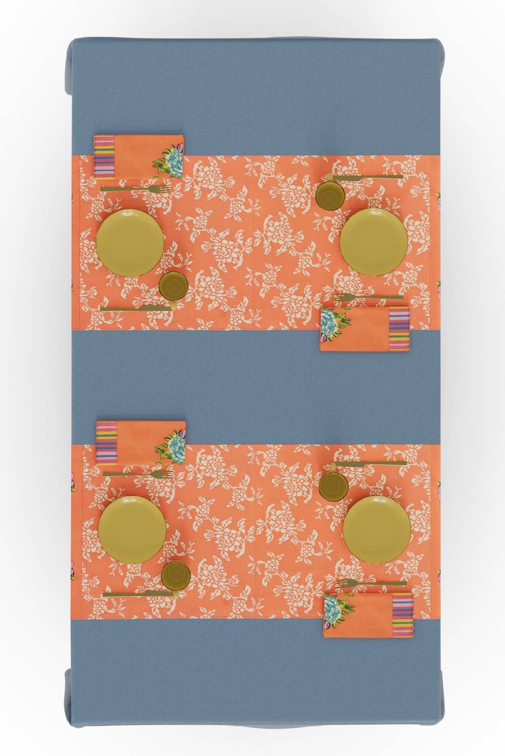 Lisa Corti tovaglietta doppia cotone 50x150cm kandem queen peach I Più Venduti