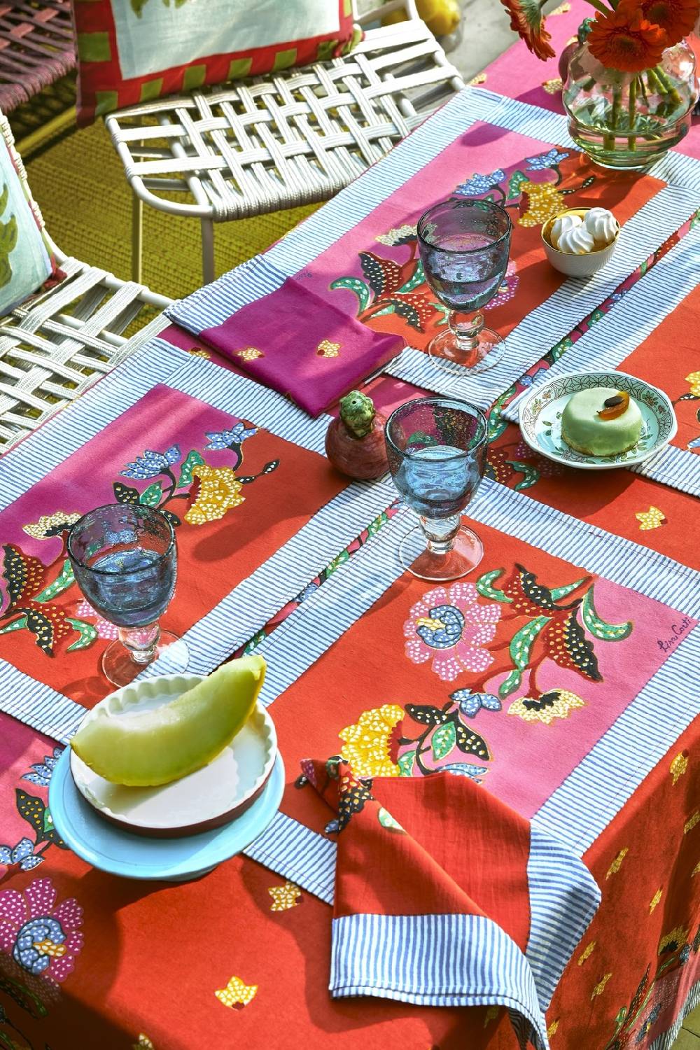 Lisa Corti tovagliolo cotone 50x50cm indonesian red Spedizione Gratuita