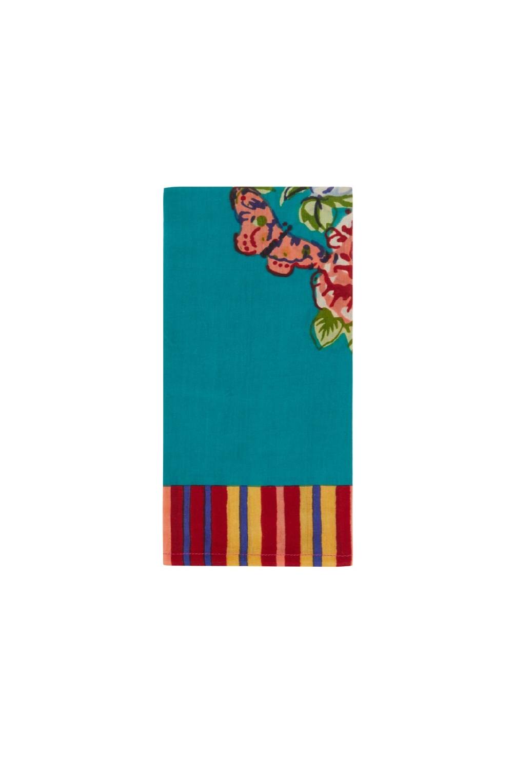Lisa Corti tovagliolo cotone 50x50cm kandem flower green Consegna Veloce