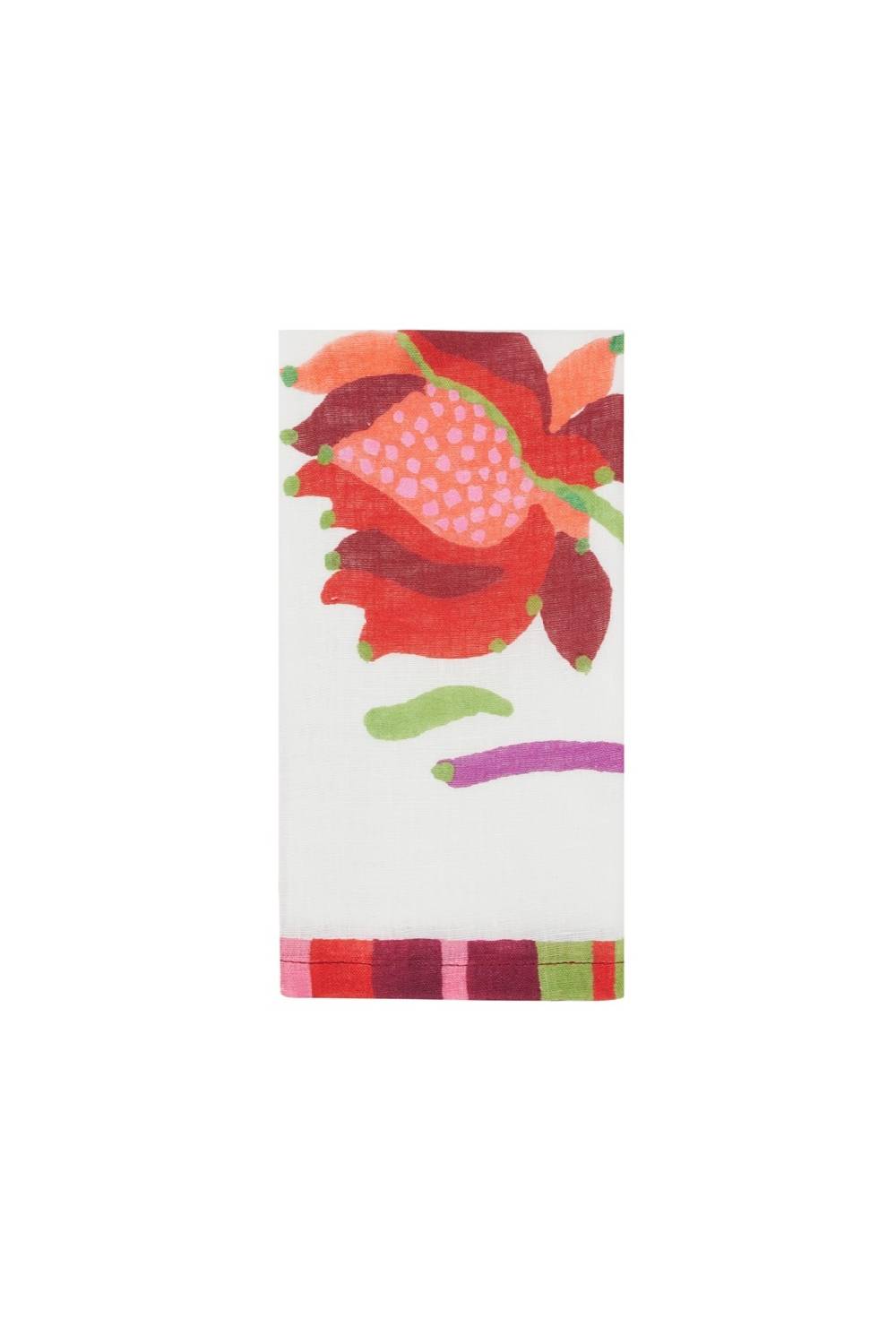 Lisa Corti tovagliolo lino 50x50cm japanese white red pink Convenienza