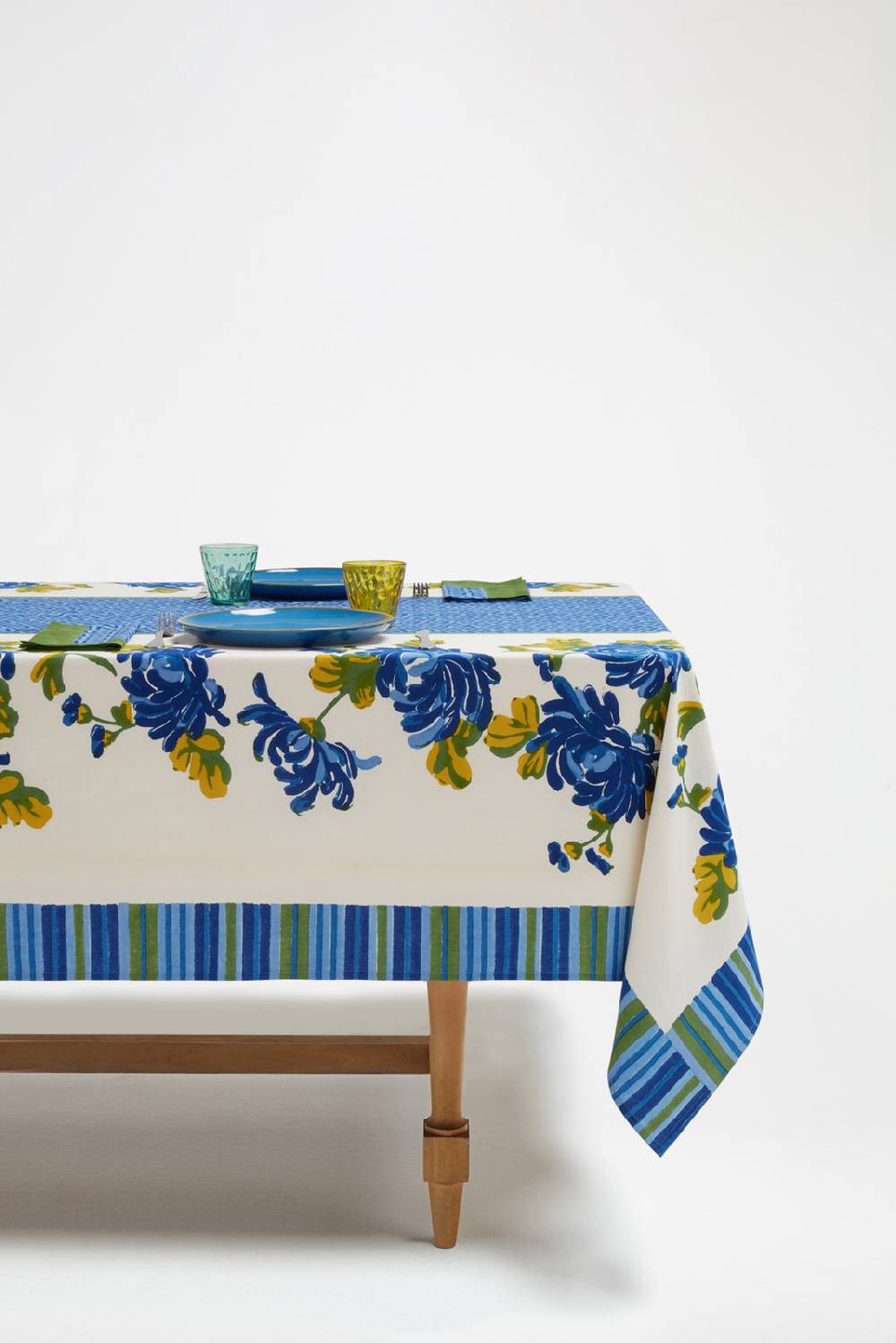 Lisa Corti telo cotone 140x240cm vienna blue cream Negozio
