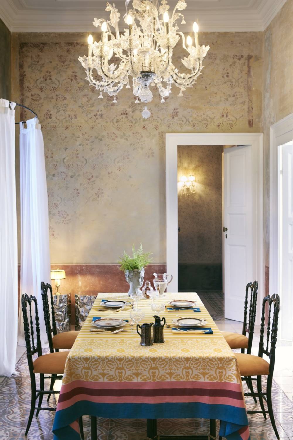 Lisa Corti telo cotone 140x240cm damask design gold Moda