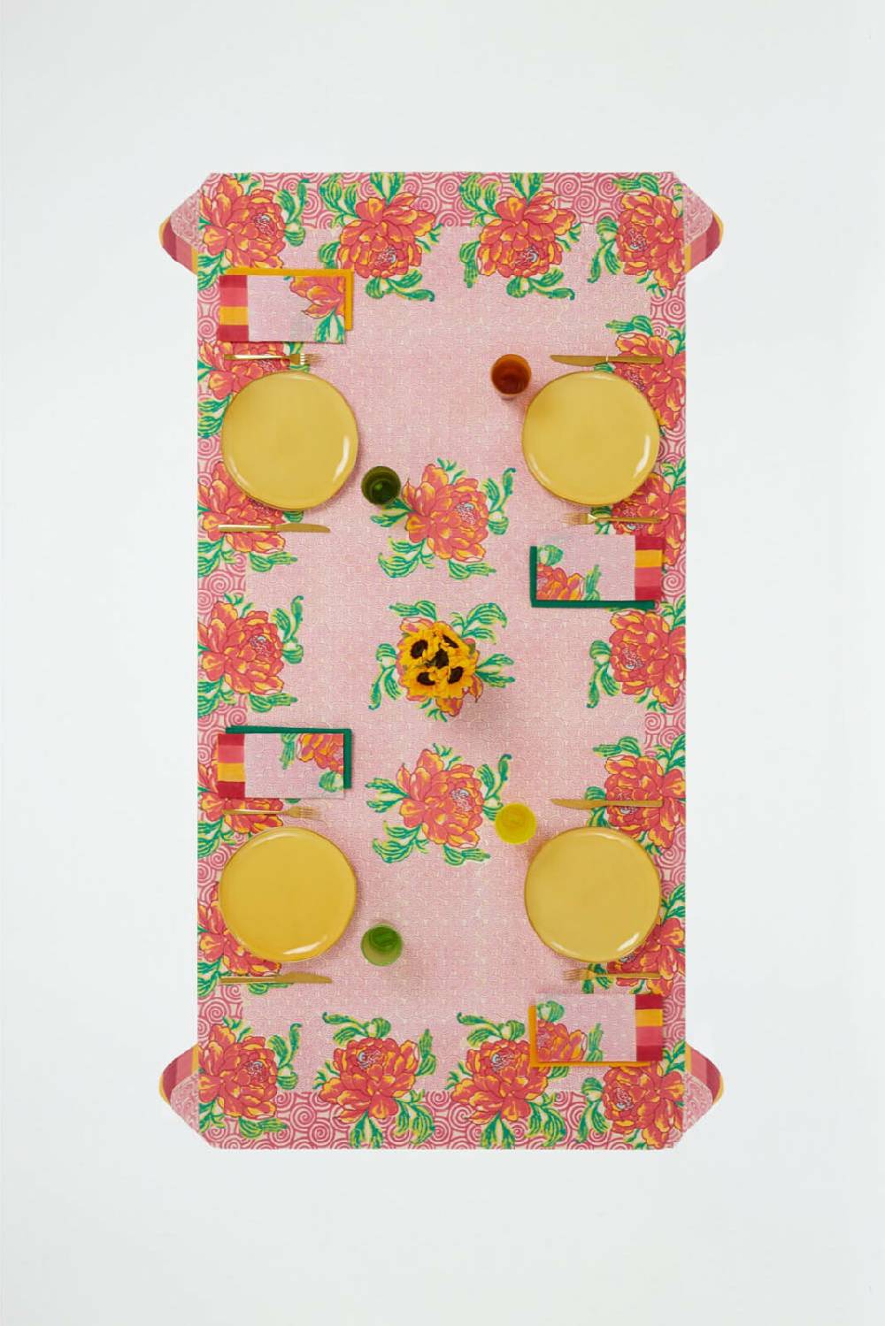 Lisa Corti telo cotone 140x240cm camelia magenta pink Italy