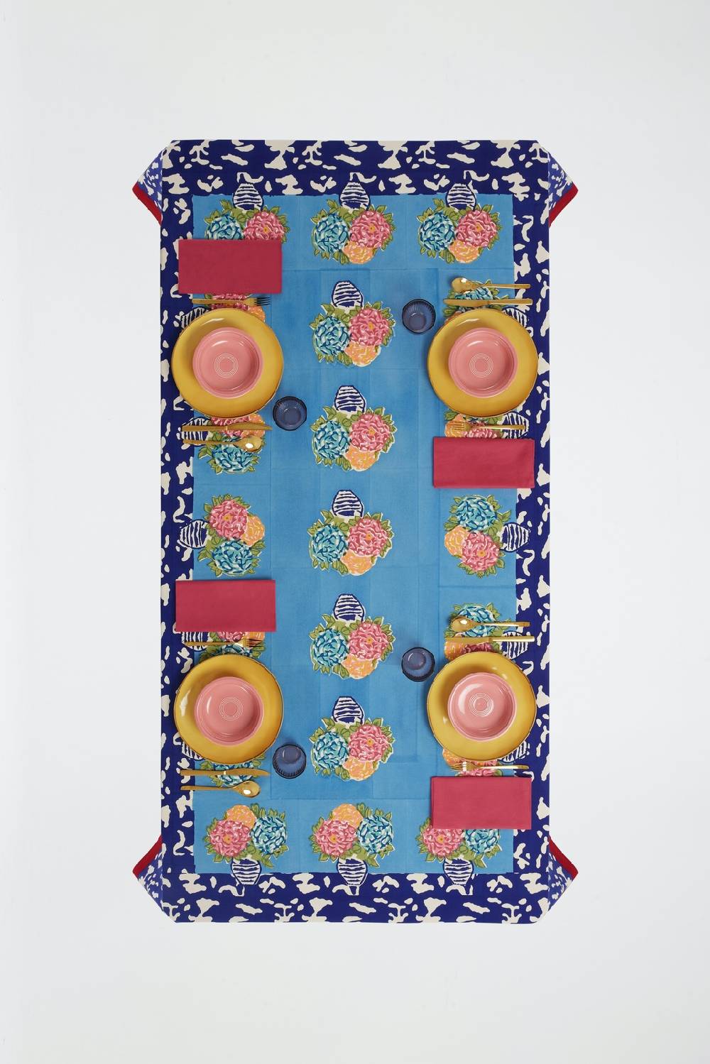 Lisa Corti telo cotone 140x240cm lisa corti x la minervetta blue pot sky Promozione