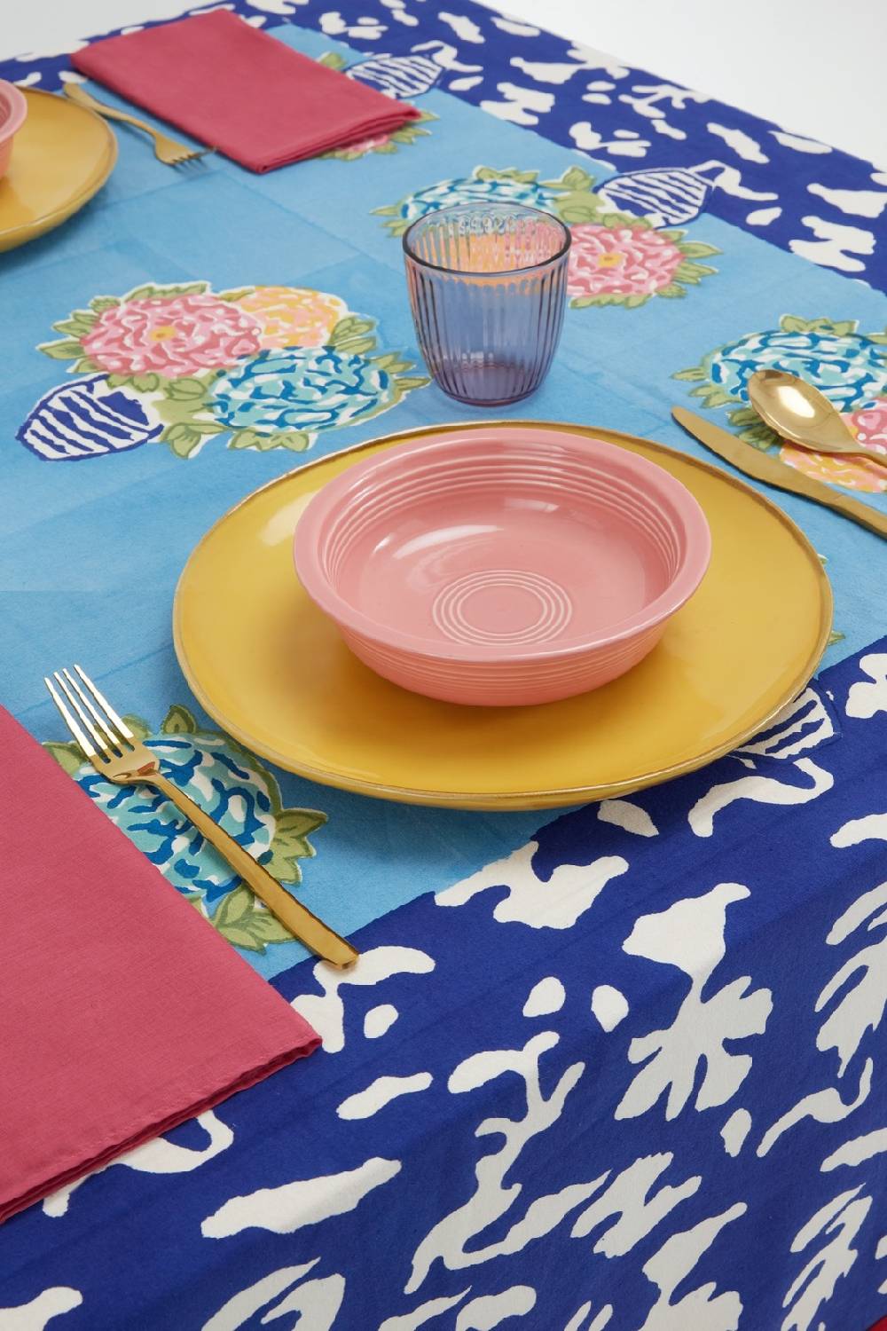 Lisa Corti telo cotone 140x240cm lisa corti x la minervetta blue pot sky Promozione