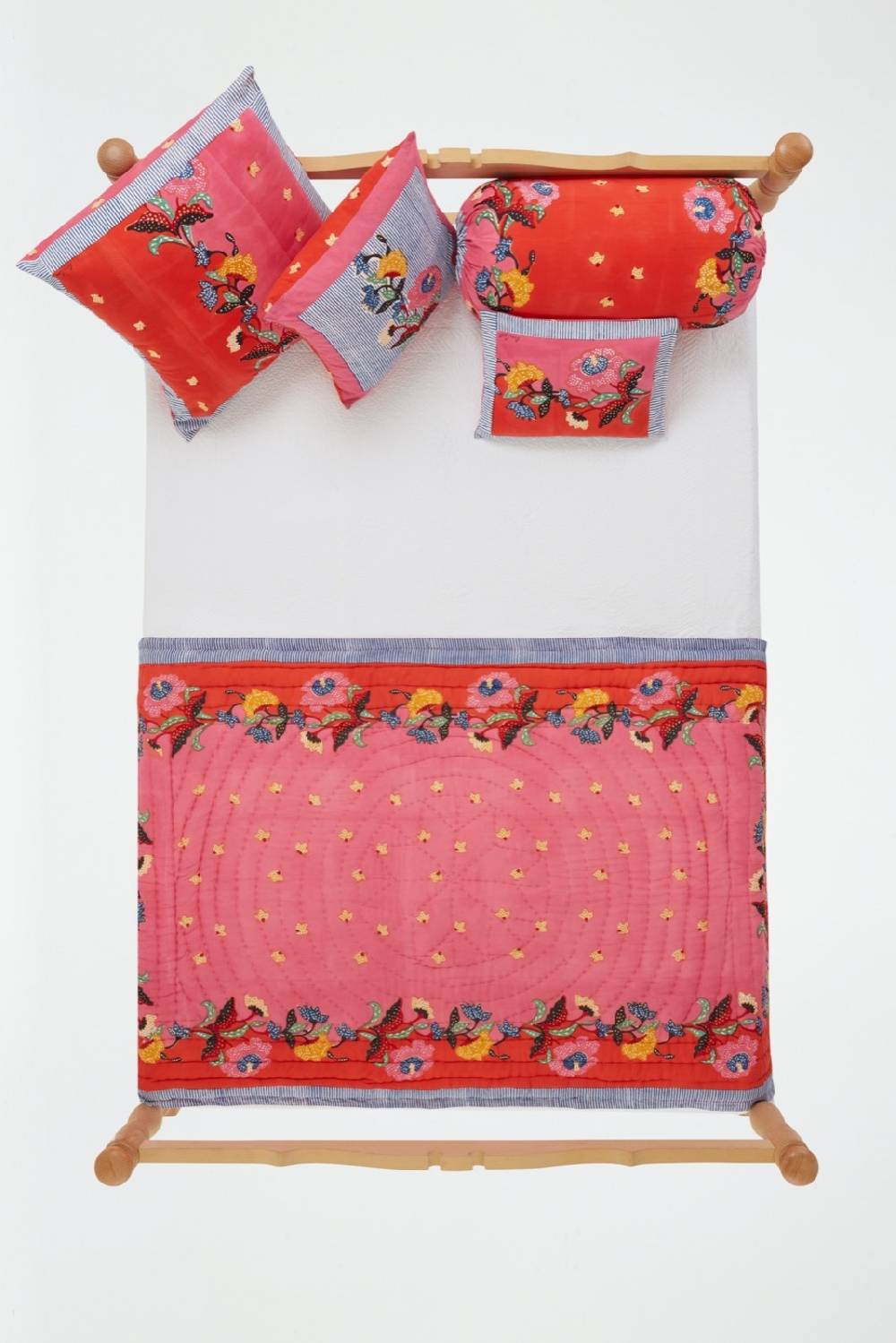 Lisa Corti trapunta reversibile 110x180cm indonesian red rose In Saldo