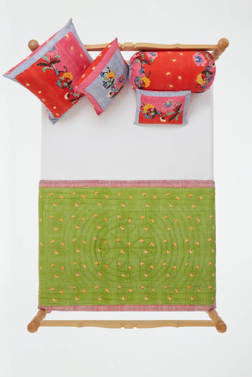 Lisa Corti trapunta reversibile 110x180cm indonesian red rose In Saldo