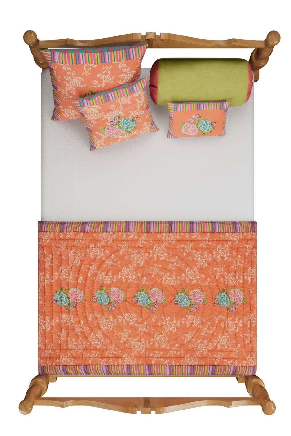 Lisa Corti trapunta reversibile 110x180cm kandem queen peach Nuova