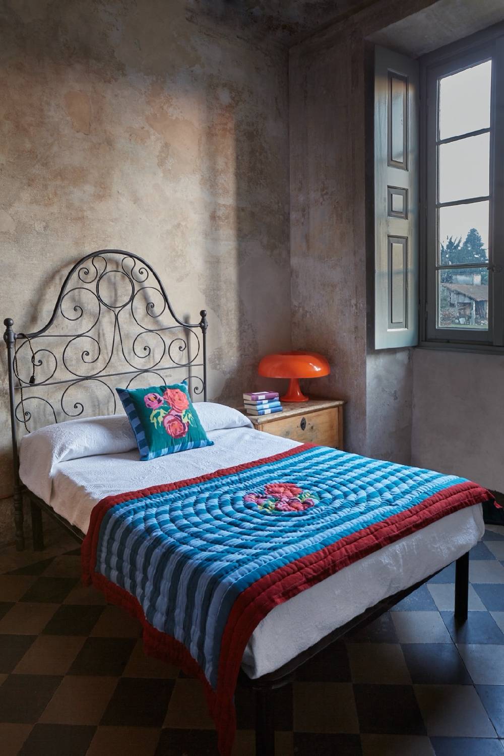Lisa Corti trapunta reversibile 110x180cm nizam stripes ferozi sugar Italia