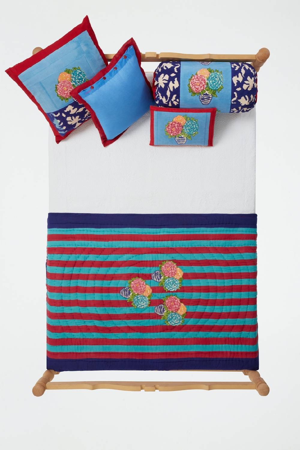 Lisa Corti trapunta reversibile 110x180cm lisa corti x la minervetta blue pot sky In Linea